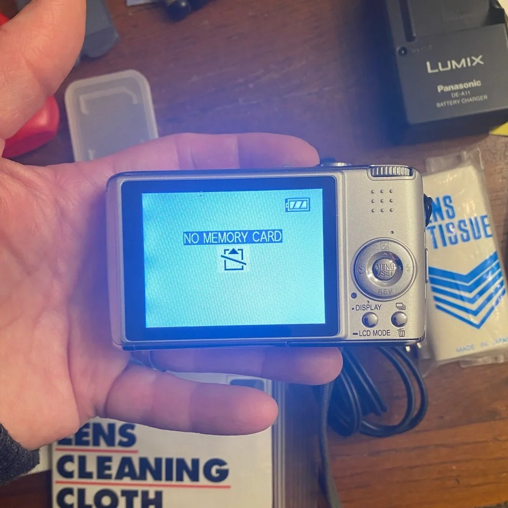 Panasonic Lumix DMC-FX01 Digital Camera Battery &  Charger + Accessories Silver